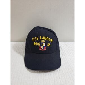 VTG USS Laboon DDG 58 Logo Embroidered Black Baseball Cap Hat One Size USA
